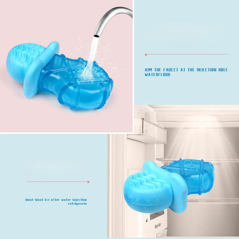 Summer Dog Toy Bite Resistant Pet Cooling Chew Toy Waterable Blue Dog Ice Cream Toy TPR Dog Frozen Molar Toy Teeth Cleaning