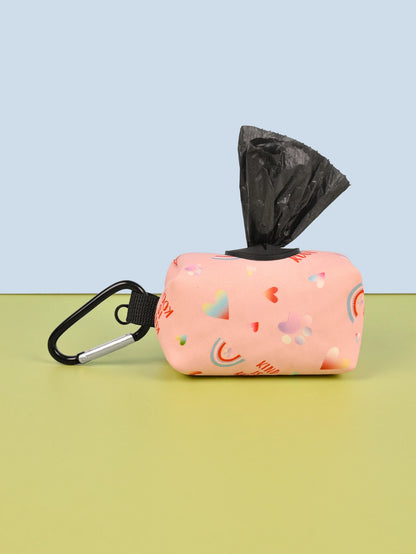 Rainbow Print Fashion Design Dog Poo Bag Holder For Dog Leash Attachment (Without Poo Bag And Leash)